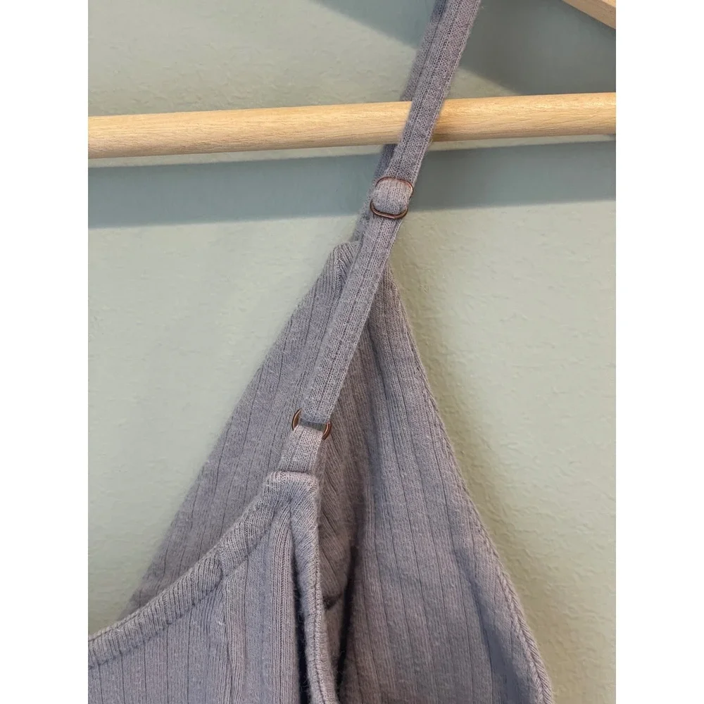 Free People Ribbed Button Front Midi Slip Dress‎ Lavender XS